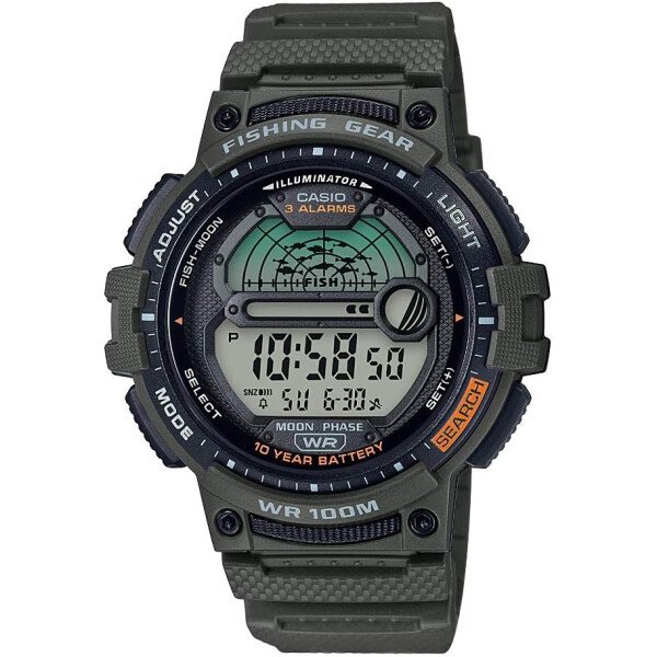 Casio Reloj de cuarzo con temporizador de pesca con correa de resina