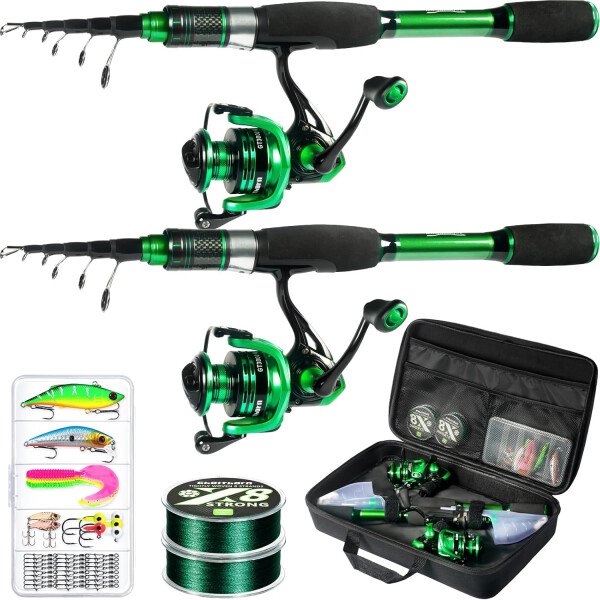 Ghosthorn Combo de caña de pescar y carrete de grafito telescópico Kit de viaje portátil con bolsa de transporte para agua dulce y salada - Imagen 8