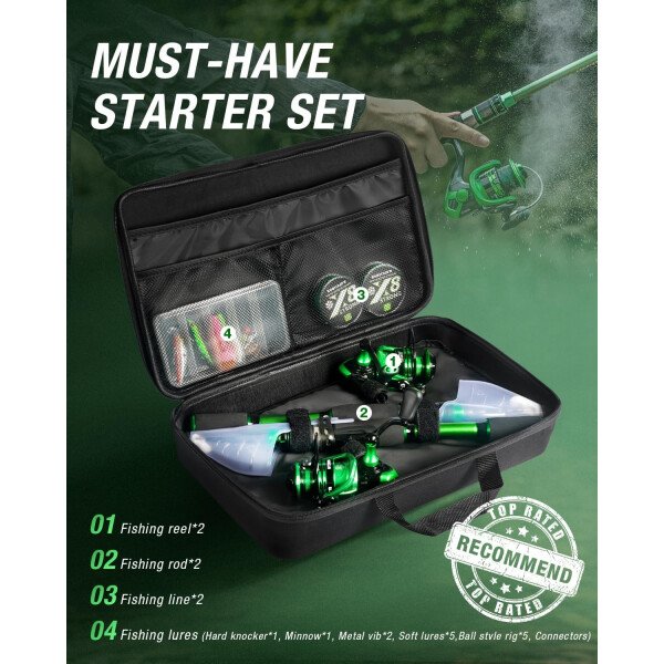 Ghosthorn Combo de caña de pescar y carrete de grafito telescópico Kit de viaje portátil con bolsa de transporte para agua dulce y salada - Imagen 12