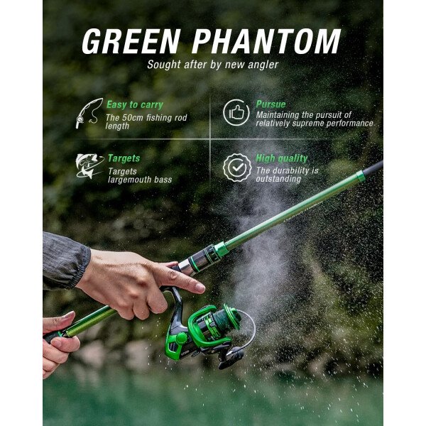 Ghosthorn Combo de caña de pescar y carrete de grafito telescópico Kit de viaje portátil con bolsa de transporte para agua dulce y salada - Imagen 13