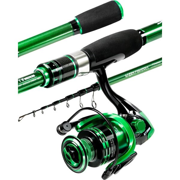 Ghosthorn Combo de caña de pescar y carrete de grafito telescópico Kit de viaje portátil con bolsa de transporte para agua dulce y salada - Imagen 14