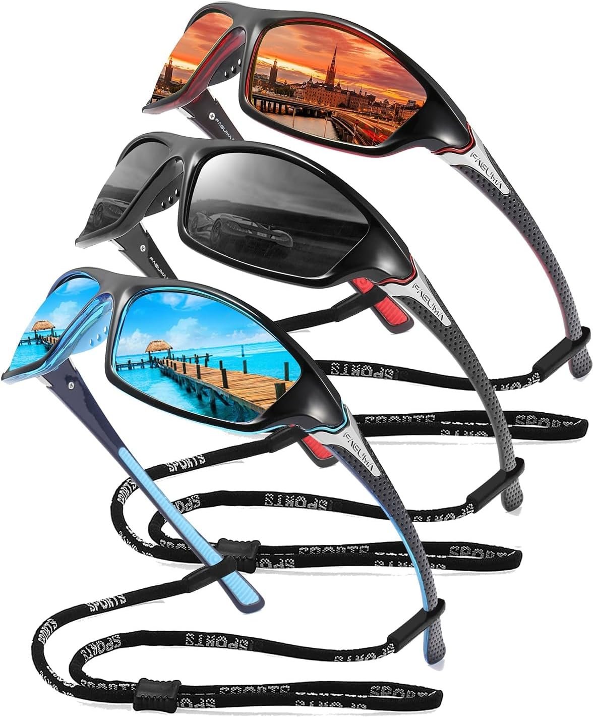 Gafas de sol polarizadas para hombre, ciclismo, conducir, pesca, 100% protección UV
