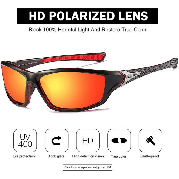 Gafas de sol polarizadas para hombre, ciclismo, conducir, pesca, 100% protección UV - Imagen 3
