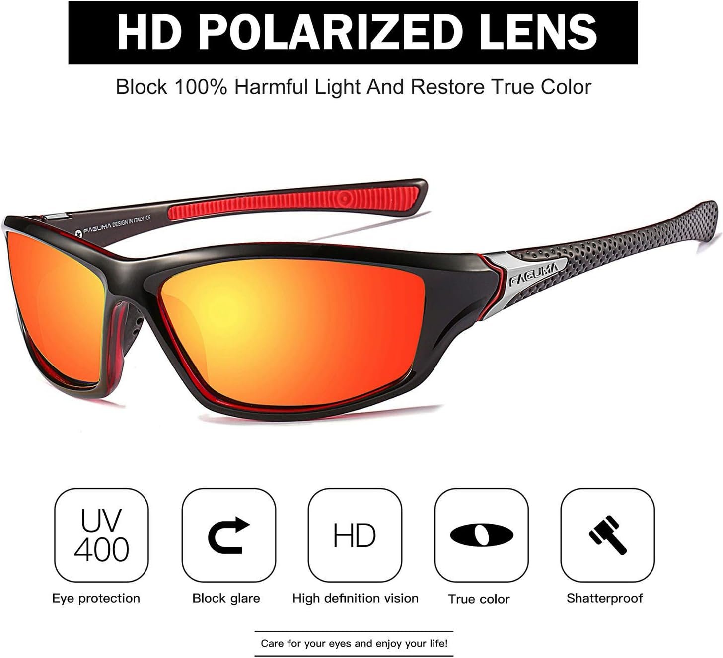 Gafas de sol polarizadas para hombre, ciclismo, conducir, pesca, 100% protección UV - Imagen 3
