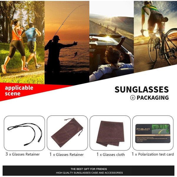 Gafas de sol polarizadas para hombre, ciclismo, conducir, pesca, 100% protección UV - Imagen 7