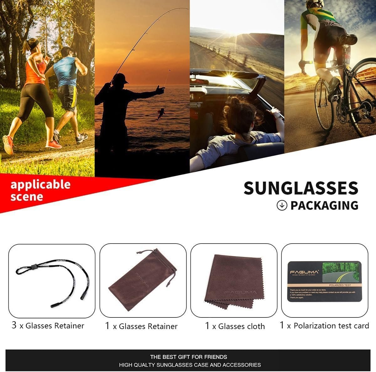 Gafas de sol polarizadas para hombre, ciclismo, conducir, pesca, 100% protección UV - Imagen 7