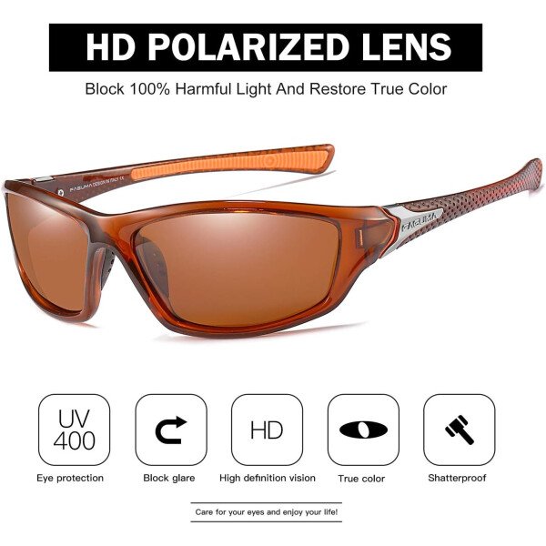 Gafas de sol polarizadas para hombre, ciclismo, conducir, pesca, 100% protección UV - Imagen 9
