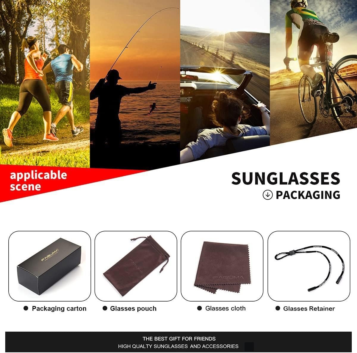 Gafas de sol polarizadas para hombre, ciclismo, conducir, pesca, 100% protección UV - Imagen 12