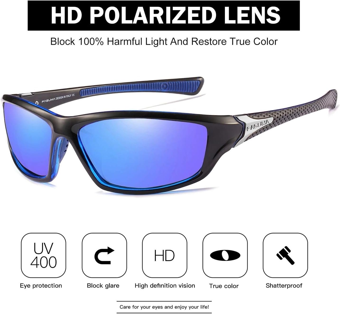 Gafas de sol polarizadas para hombre, ciclismo, conducir, pesca, 100% protección UV - Imagen 48