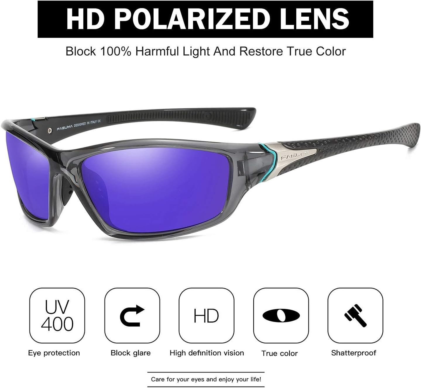 Gafas de sol polarizadas para hombre, ciclismo, conducir, pesca, 100% protección UV - Imagen 54