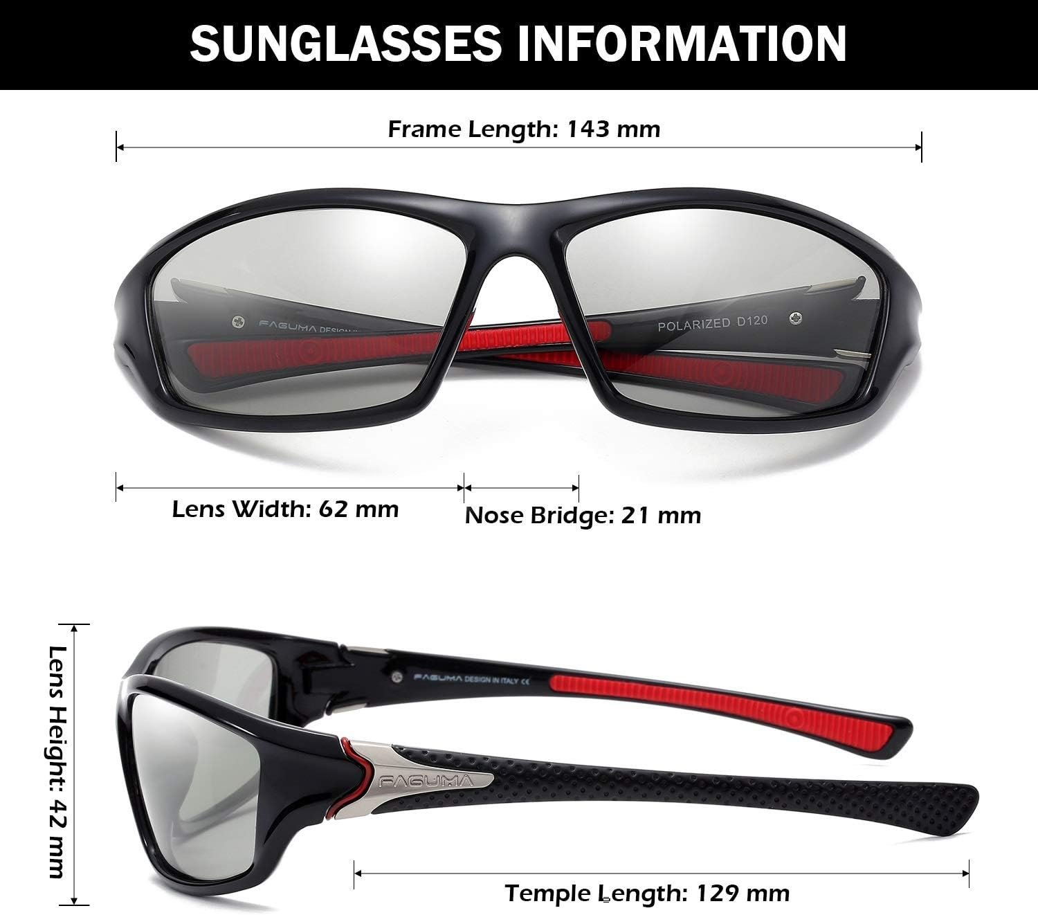 Gafas de sol polarizadas para hombre, ciclismo, conducir, pesca, 100% protección UV - Imagen 65