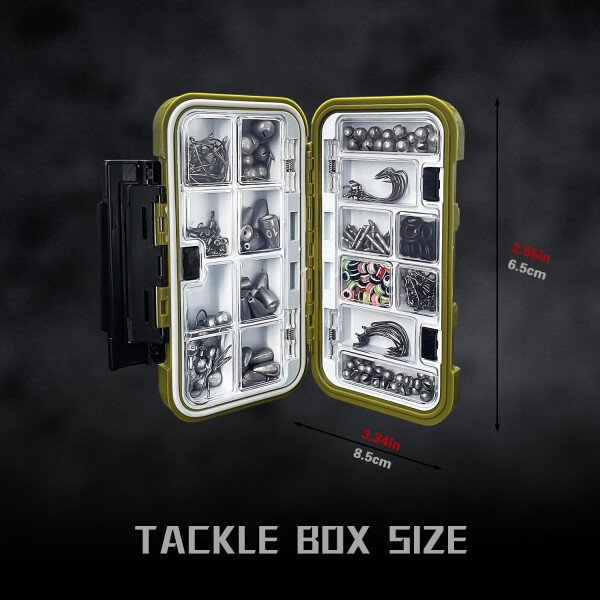 Kit de accesorios de pesca, caja de aparejos de pesca 264/397 piezas con ganchos, pesas, plomos para trucha lubina, regalos para hombres, niños - Imagen 9