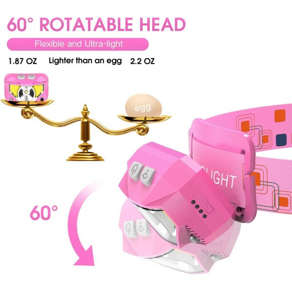 LHKNL Linterna de faro delantero, 1200 lúmenes, linterna LED brillante recargable con luz blanca y roja, paquete de 2 lámparas de cabeza impermeables con sensor de movimiento, 8 modos para acampar al - Imagen 19