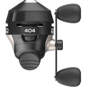 Zebco 404 Spincast - Carrete de pesca, carrete tamaño 40, recuperación a la derecha, alerta de mordida integrada, engranajes totalmente metálicos duraderos, pasador de recogida de acero inoxidable, predistribuido con línea de pesca Zebco de 15 libras, color negro