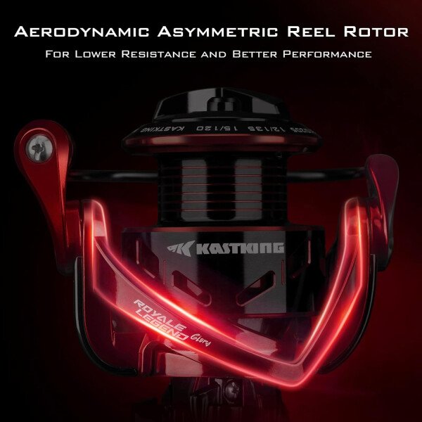 KastKing Royale Legend Fishing Reel - 5.2:1/6.2:1 Gear Ratio Spinning Reel, Up to 22 Lbs of Carbon Drag, 5+1/7+1 Stainless Steel Ball Bearings, Graphite Frame, Asymmetric Spinning Reel Rotor Design - Imagen 6