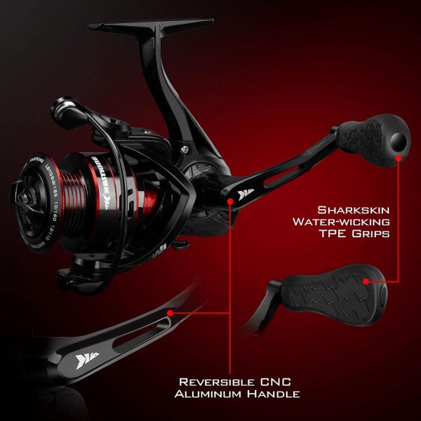 KastKing Royale Legend Fishing Reel - 5.2:1/6.2:1 Gear Ratio Spinning Reel, Up to 22 Lbs of Carbon Drag, 5+1/7+1 Stainless Steel Ball Bearings, Graphite Frame, Asymmetric Spinning Reel Rotor Design - Imagen 19