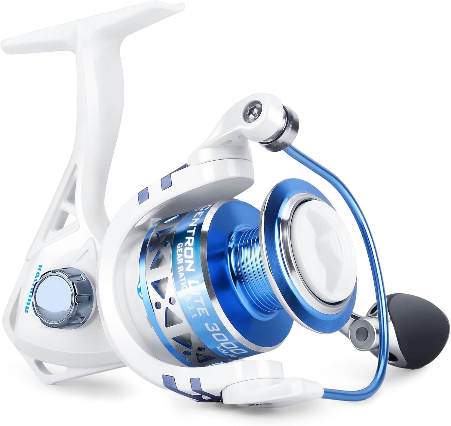 KastKing Centron & Centron Lite - Carretes giratorios, tamaño 500 es perfecto para pesca en hielo, hasta 17.5 arrastre máximo, relación de engranaje 5.2:1, ultra suave potente, carrete de aluminio CNC
