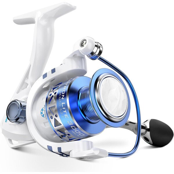 KastKing Centron & Centron Lite - Carretes giratorios, tamaño 500 es perfecto para pesca en hielo, hasta 17.5 arrastre máximo, relación de engranaje 5.2:1, ultra suave potente, carrete de aluminio CNC - Imagen 2