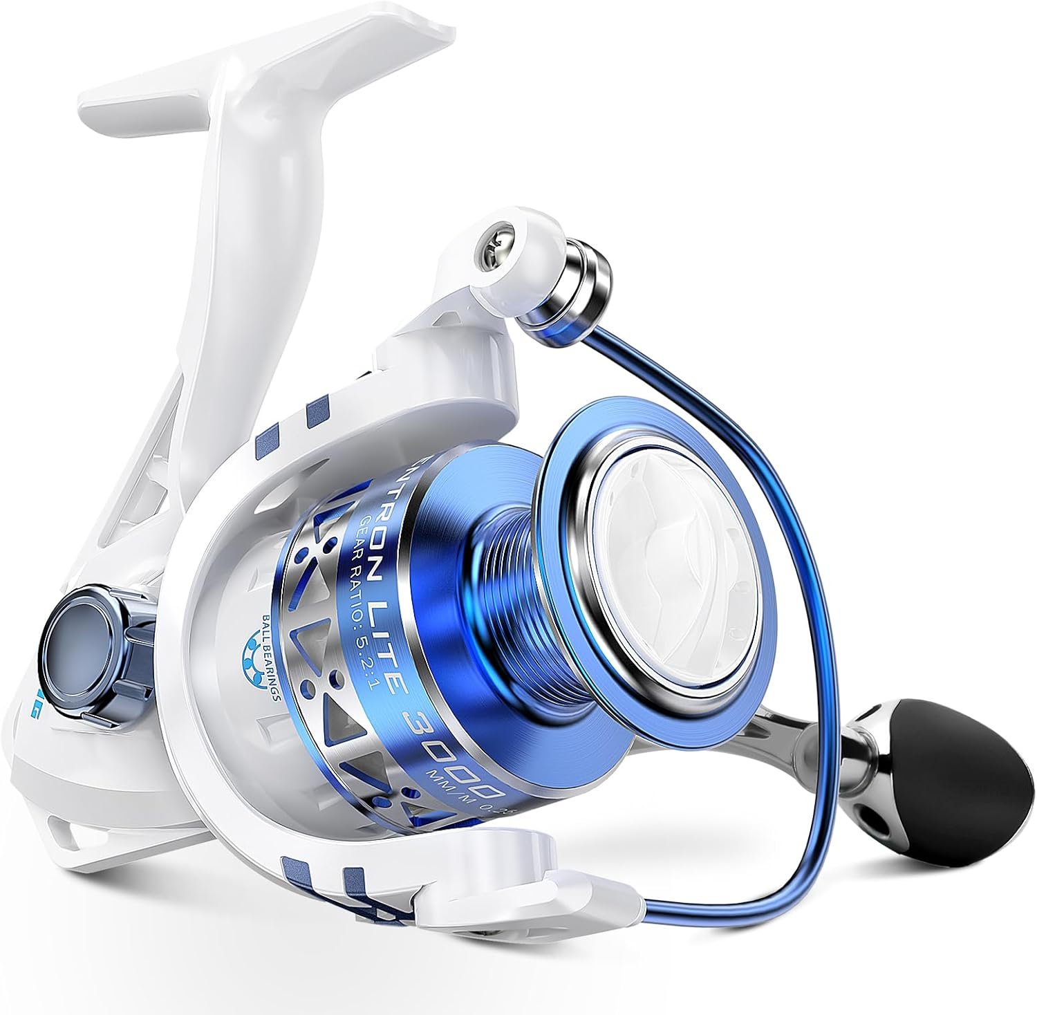 KastKing Centron & Centron Lite - Carretes giratorios, tamaño 500 es perfecto para pesca en hielo, hasta 17.5 arrastre máximo, relación de engranaje 5.2:1, ultra suave potente, carrete de aluminio CNC - Imagen 2