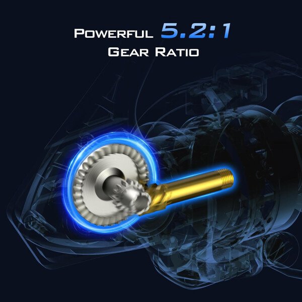 KastKing Centron & Centron Lite - Carretes giratorios, tamaño 500 es perfecto para pesca en hielo, hasta 17.5 arrastre máximo, relación de engranaje 5.2:1, ultra suave potente, carrete de aluminio CNC - Imagen 4
