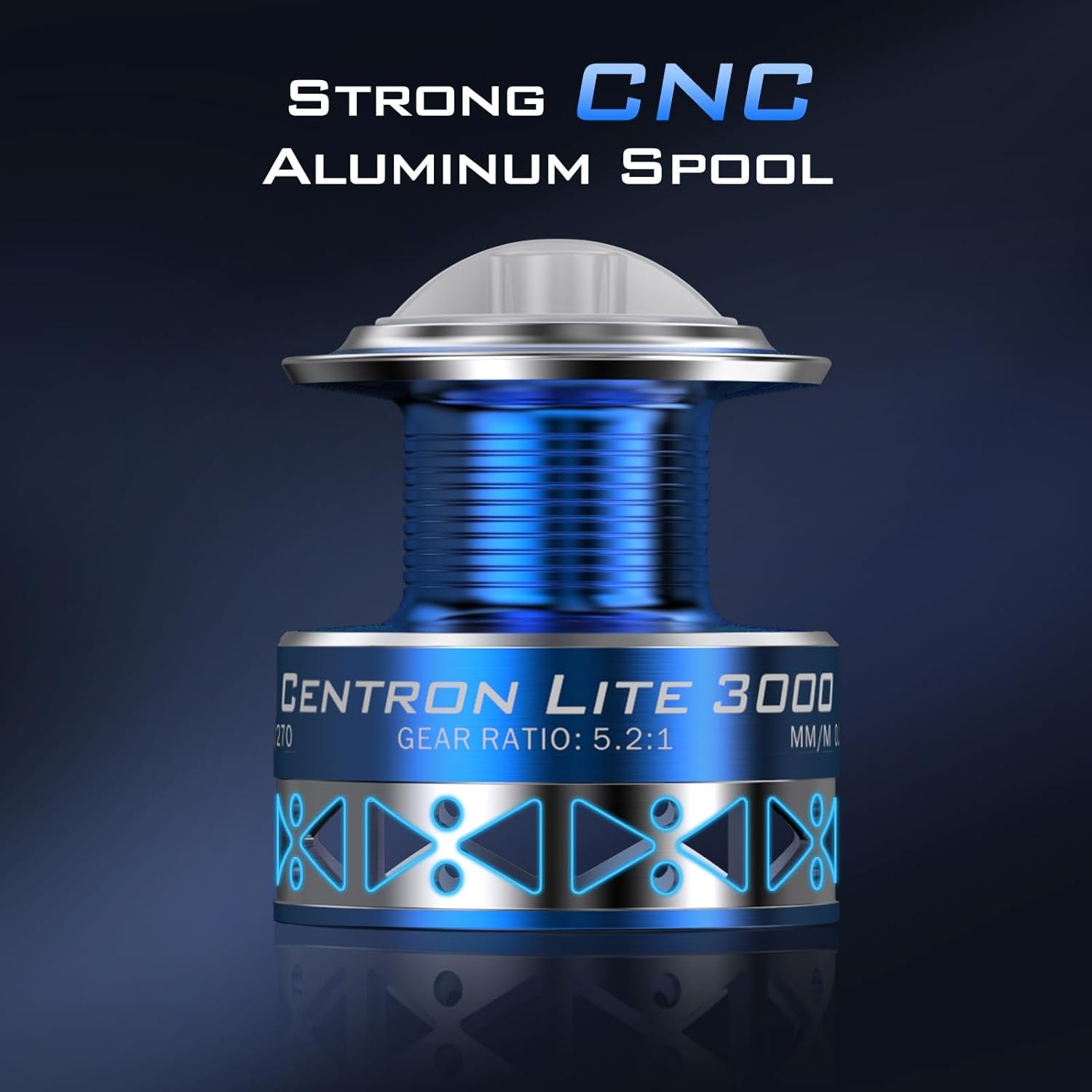 KastKing Centron & Centron Lite - Carretes giratorios, tamaño 500 es perfecto para pesca en hielo, hasta 17.5 arrastre máximo, relación de engranaje 5.2:1, ultra suave potente, carrete de aluminio CNC - Imagen 6