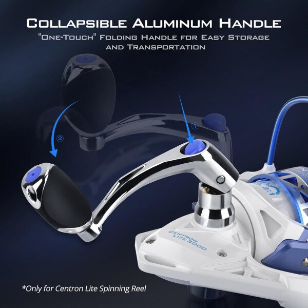 KastKing Centron & Centron Lite - Carretes giratorios, tamaño 500 es perfecto para pesca en hielo, hasta 17.5 arrastre máximo, relación de engranaje 5.2:1, ultra suave potente, carrete de aluminio CNC - Imagen 8