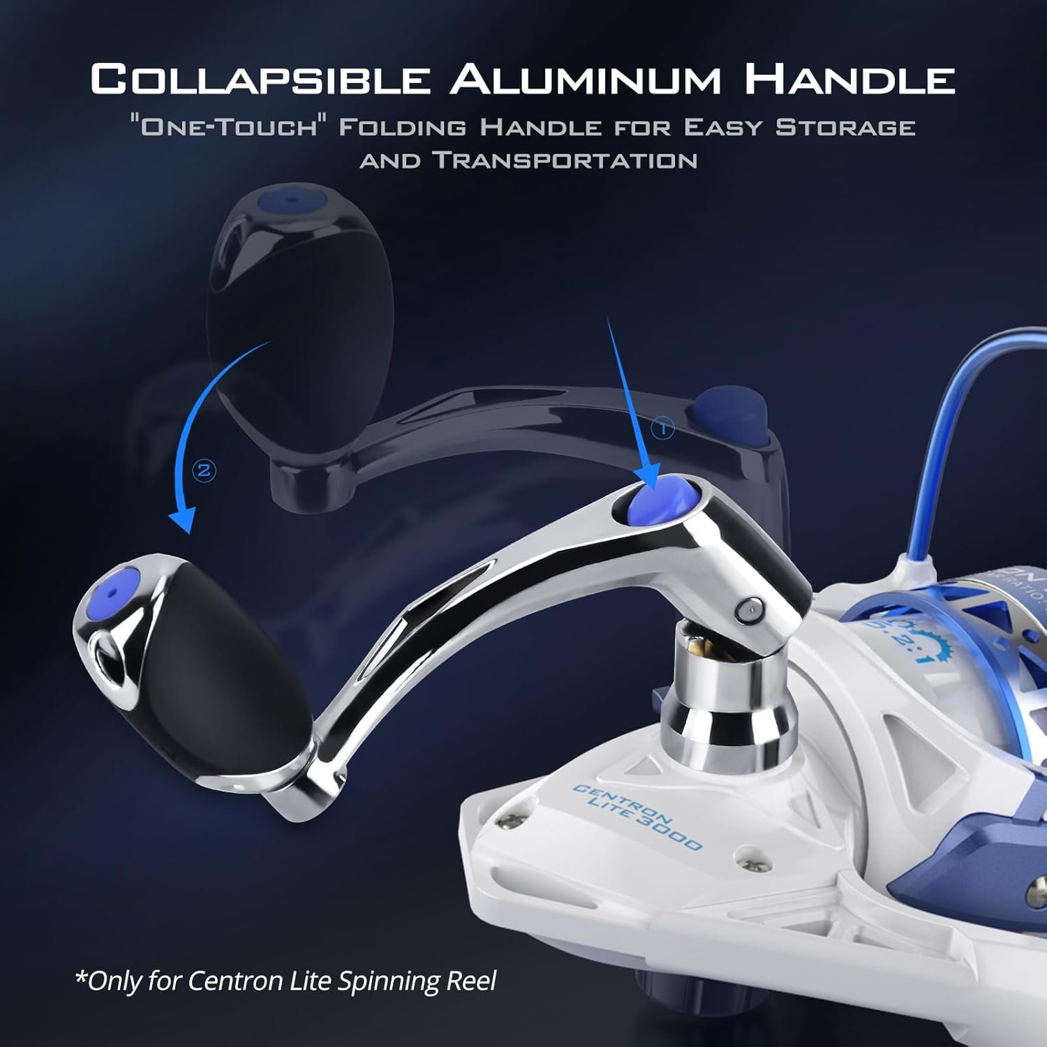 KastKing Centron & Centron Lite - Carretes giratorios, tamaño 500 es perfecto para pesca en hielo, hasta 17.5 arrastre máximo, relación de engranaje 5.2:1, ultra suave potente, carrete de aluminio CNC - Imagen 8
