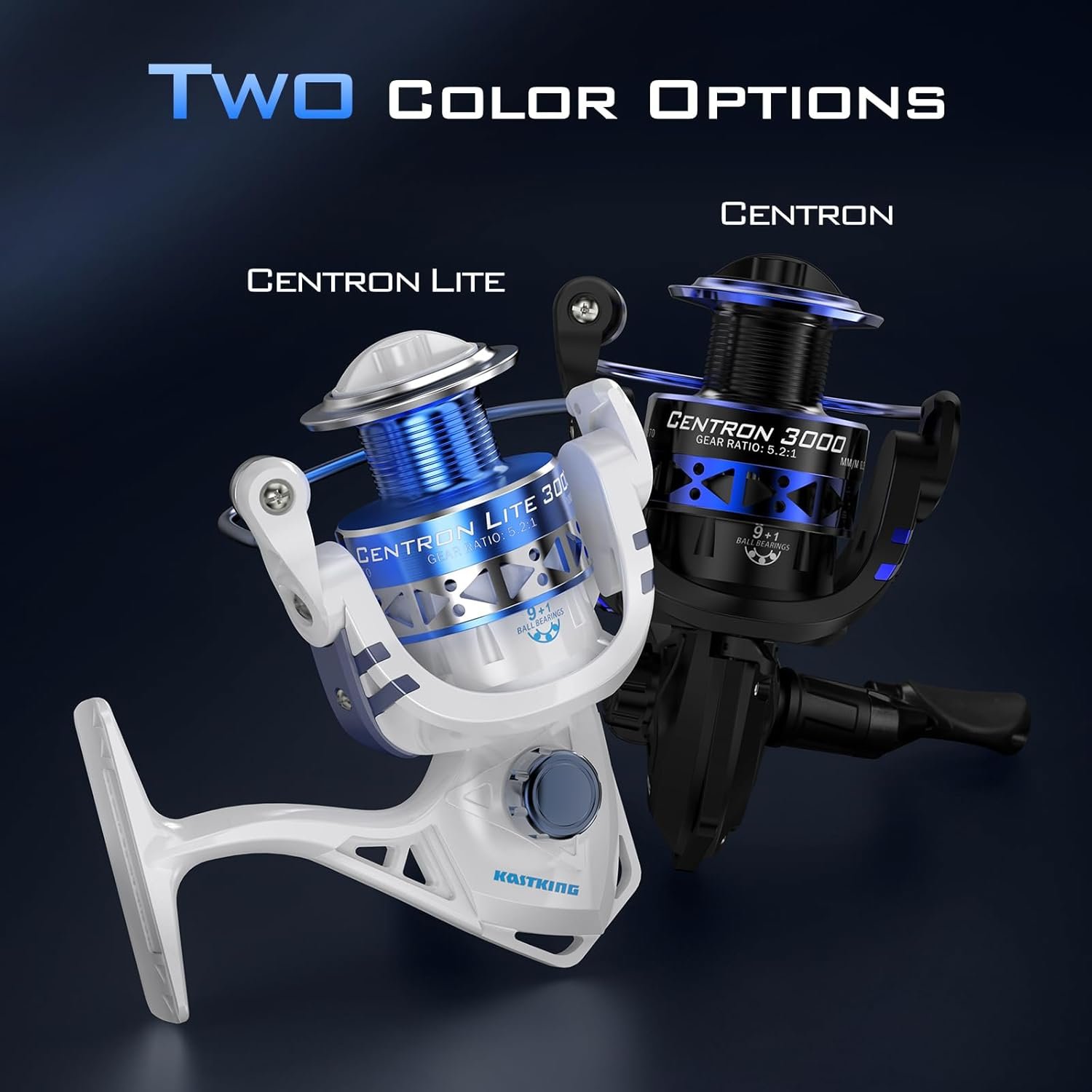KastKing Centron & Centron Lite - Carretes giratorios, tamaño 500 es perfecto para pesca en hielo, hasta 17.5 arrastre máximo, relación de engranaje 5.2:1, ultra suave potente, carrete de aluminio CNC - Imagen 9