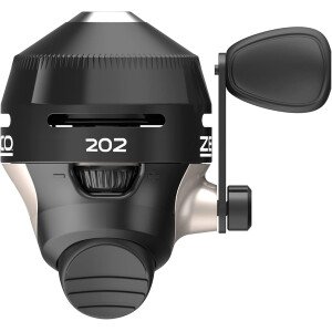 Zebco Carrete de pesca Spincast 202, recuperación a mano derecha, engranajes totalmente metálicos duraderos, pasador de recogida de acero inoxidable, predistribuido con línea de pesca Zebco de 10