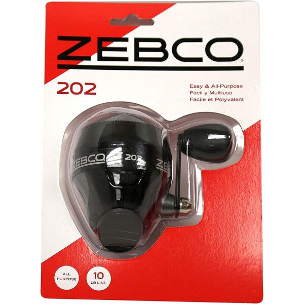 Zebco Carrete de pesca Spincast 202, recuperación a mano derecha, engranajes totalmente metálicos duraderos, pasador de recogida de acero inoxidable, predistribuido con línea de pesca Zebco de 10 - Imagen 7