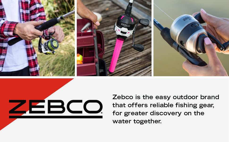 Zebco - Carretes de caña de pescar premium combos cañas de pescar accesorios