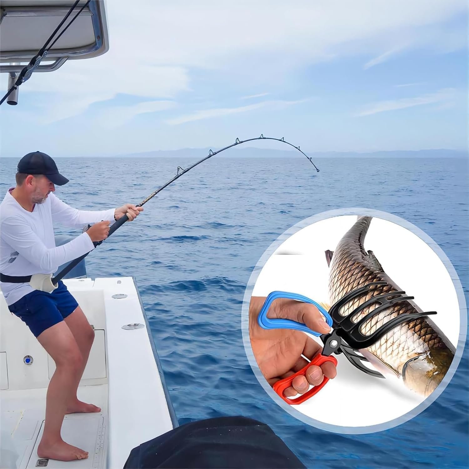 Paquete de 2 pinzas de pesca de 2/3 garras mejoradas, alicates de pesca de metal, pinza de control de peces, pinzas de pesca de tres dientes, pinzas de control, accesorios de pesca para la mayoría de - Imagen 3