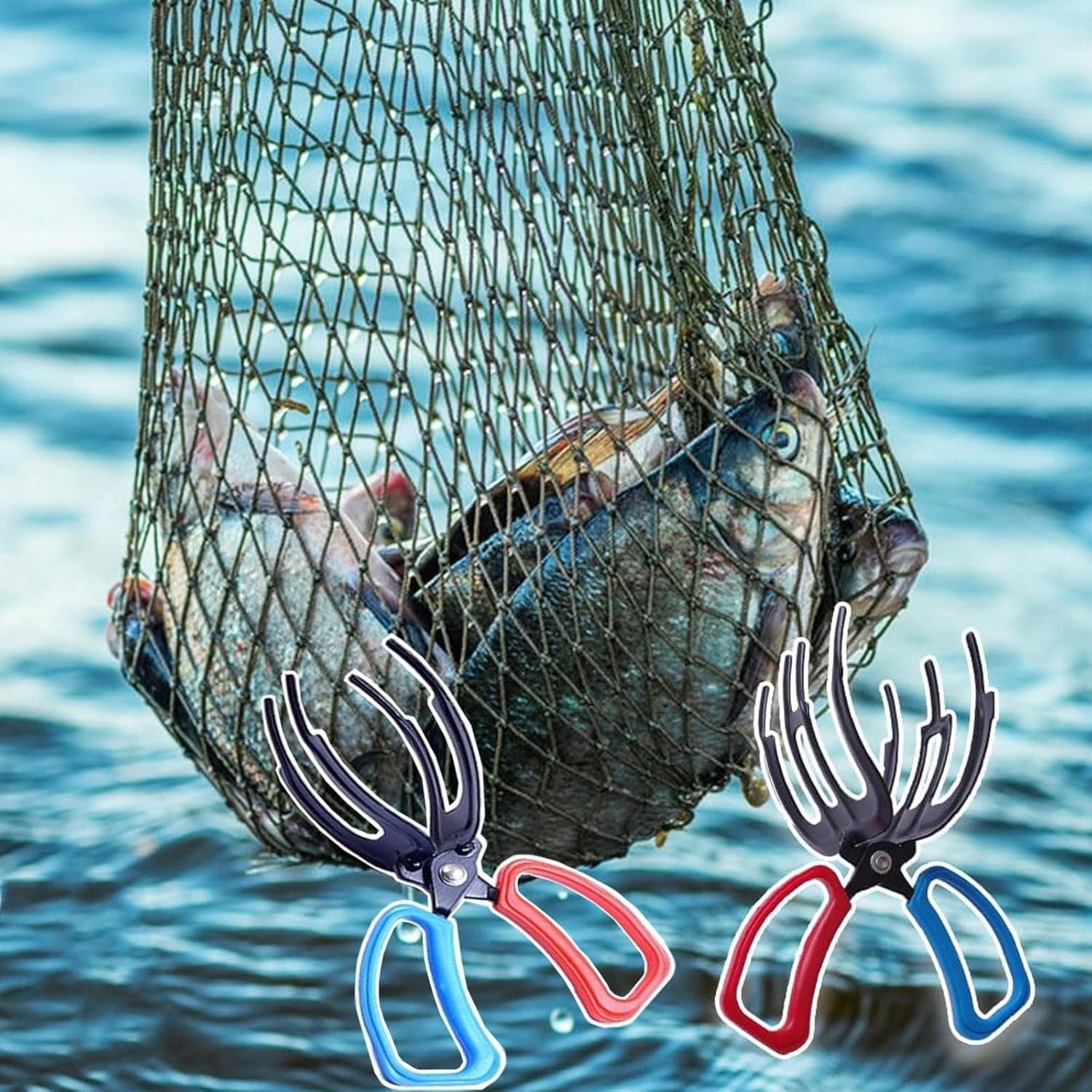 Paquete de 2 pinzas de pesca de 2/3 garras mejoradas, alicates de pesca de metal, pinza de control de peces, pinzas de pesca de tres dientes, pinzas de control, accesorios de pesca para la mayoría de - Imagen 4