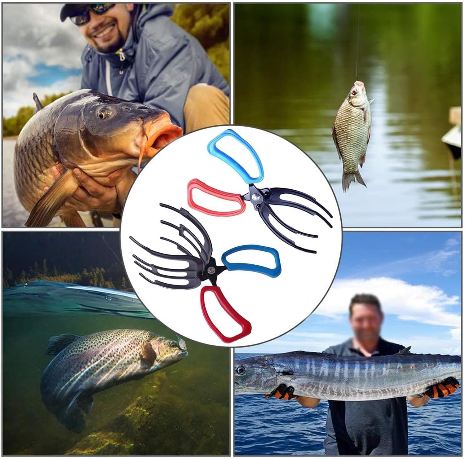 Paquete de 2 pinzas de pesca de 2/3 garras mejoradas, alicates de pesca de metal, pinza de control de peces, pinzas de pesca de tres dientes, pinzas de control, accesorios de pesca para la mayoría de - Imagen 5