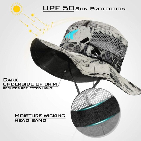 KastKing Sol Armis UPF 50 Boonie - Sombrero de protección solar, pesca, playa y senderismo, remo, remo, kayak - Imagen 2
