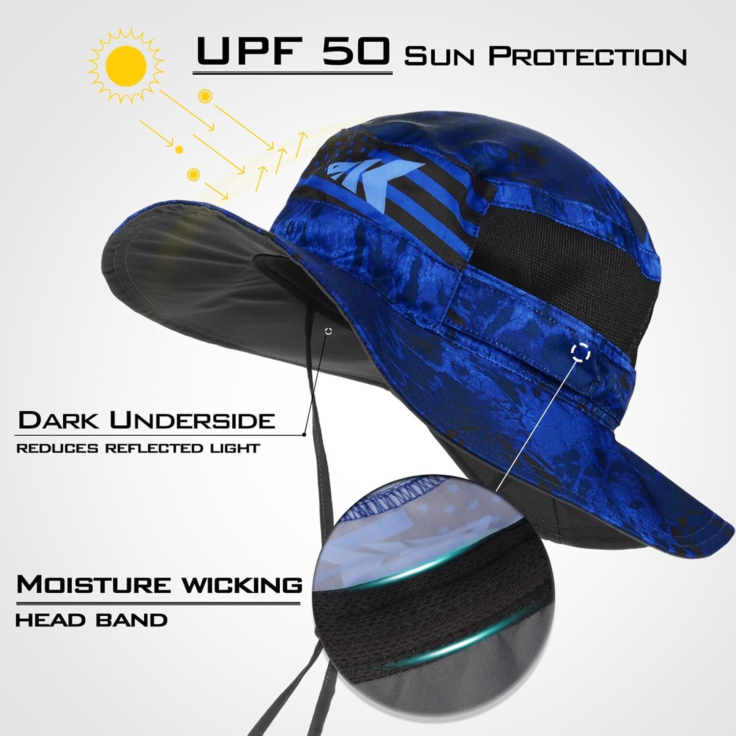 KastKing Sol Armis UPF 50 Boonie - Sombrero de protección solar, pesca, playa y senderismo, remo, remo, kayak - Imagen 27