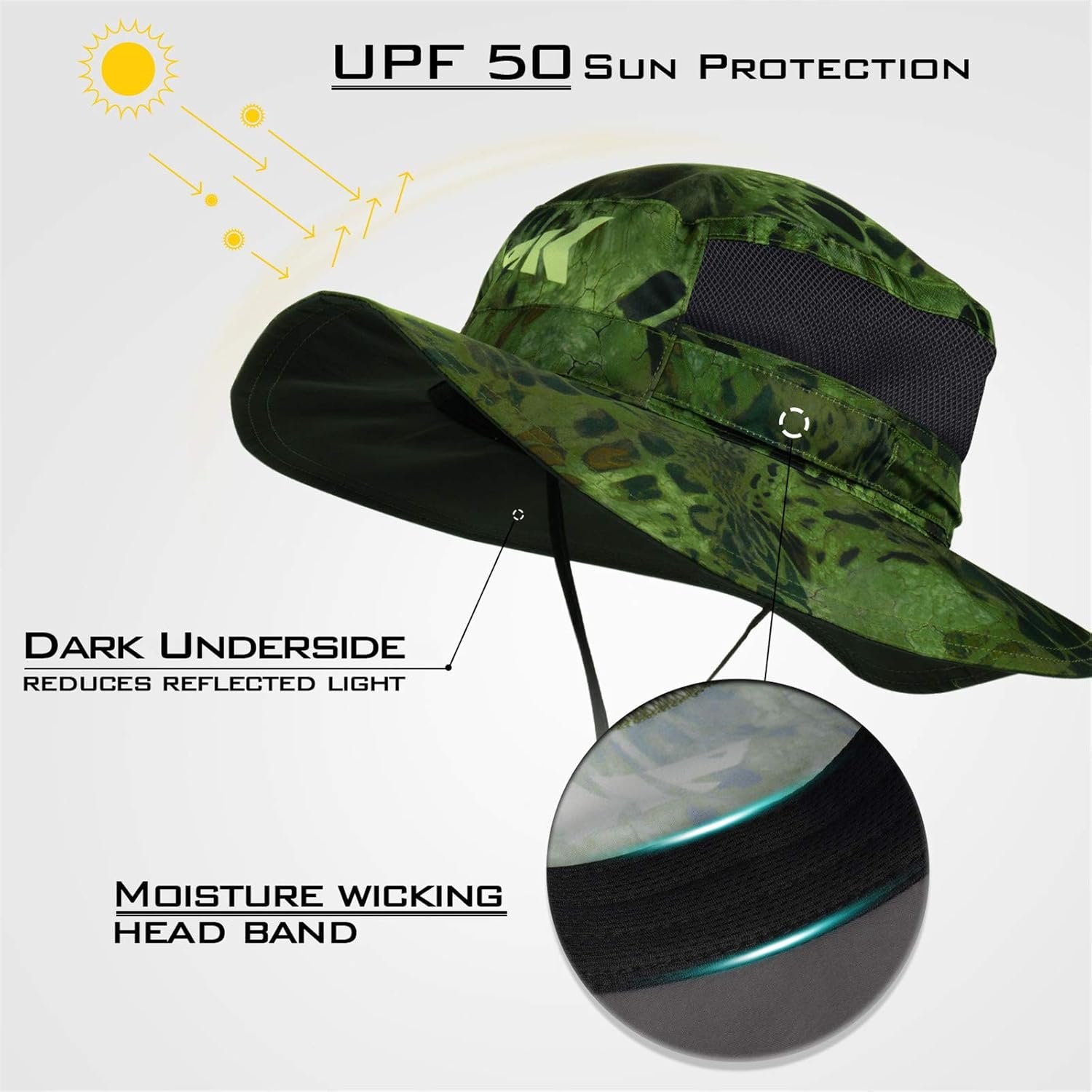 KastKing Sol Armis UPF 50 Boonie - Sombrero de protección solar, pesca, playa y senderismo, remo, remo, kayak - Imagen 41