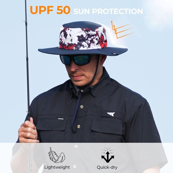 KastKing Sol Armis UPF 50 Boonie - Sombrero de protección solar, pesca, playa y senderismo, remo, remo, kayak - Imagen 46
