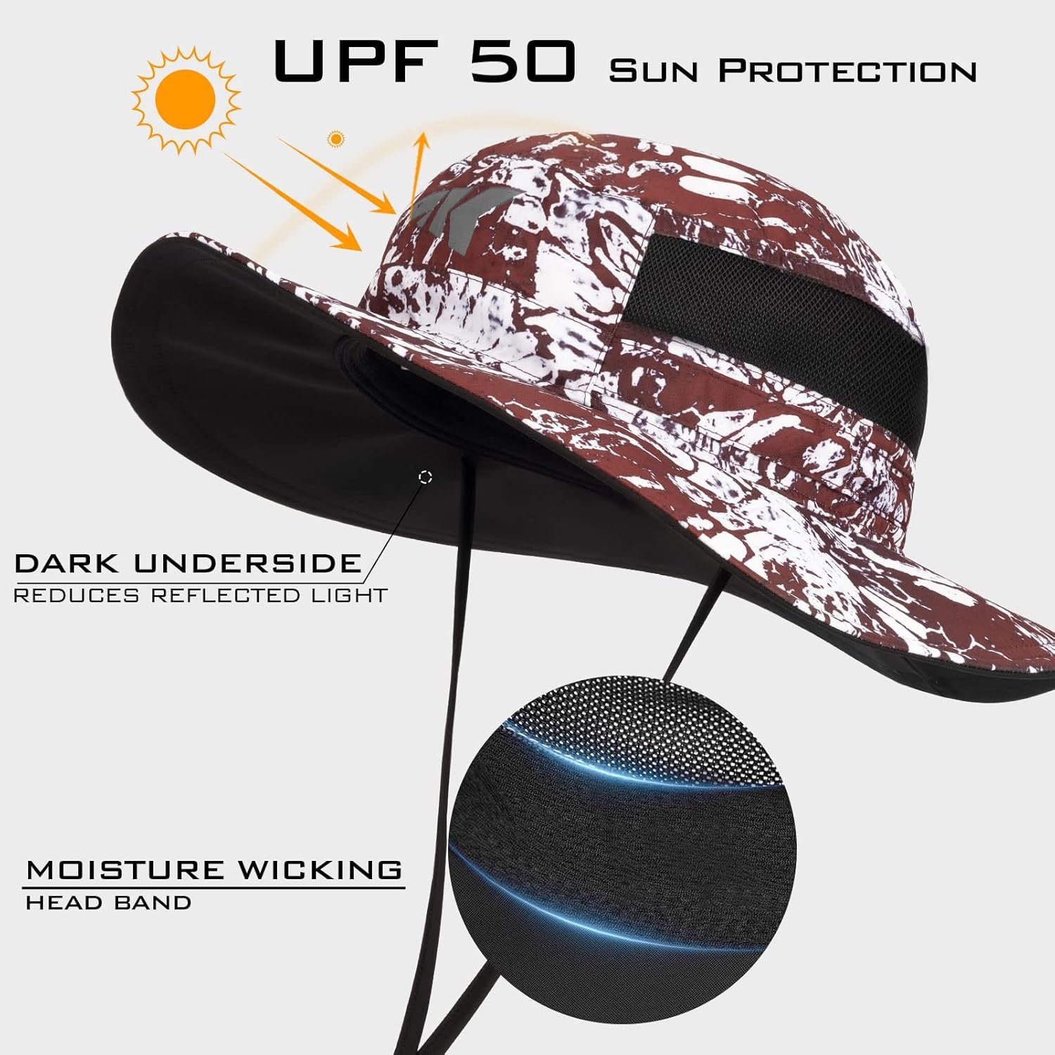 KastKing Sol Armis UPF 50 Boonie - Sombrero de protección solar, pesca, playa y senderismo, remo, remo, kayak - Imagen 64