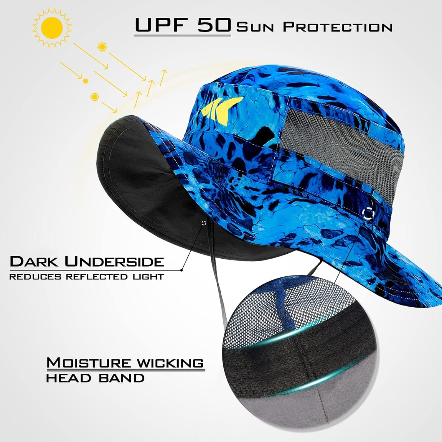 KastKing Sol Armis UPF 50 Boonie - Sombrero de protección solar, pesca, playa y senderismo, remo, remo, kayak - Imagen 78