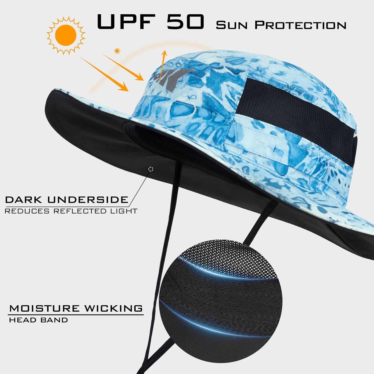 KastKing Sol Armis UPF 50 Boonie - Sombrero de protección solar, pesca, playa y senderismo, remo, remo, kayak - Imagen 83