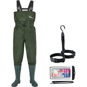 wader con botas impermeable para pesca y caza de nailon 2-Ply/PVC 9-13