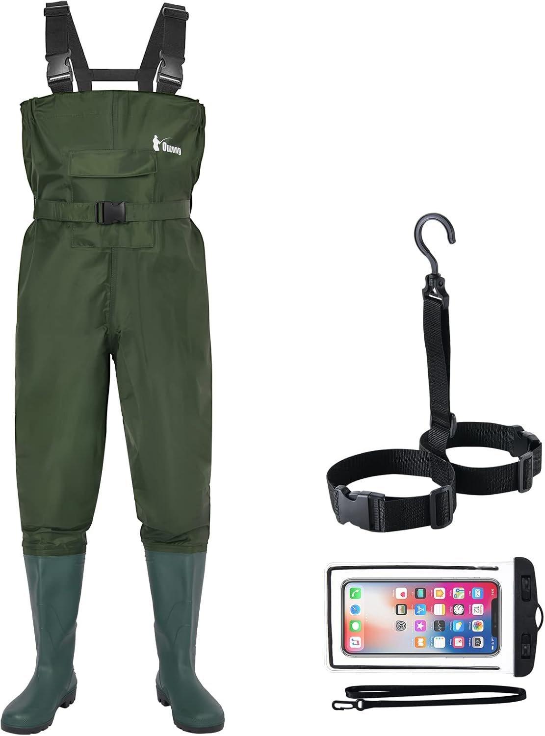 wader con botas impermeable para pesca y caza de nailon 2-Ply/PVC 9-13