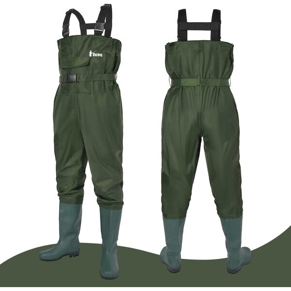 wader con botas impermeable para pesca y caza de nailon 2-Ply/PVC 9-13 - Imagen 2