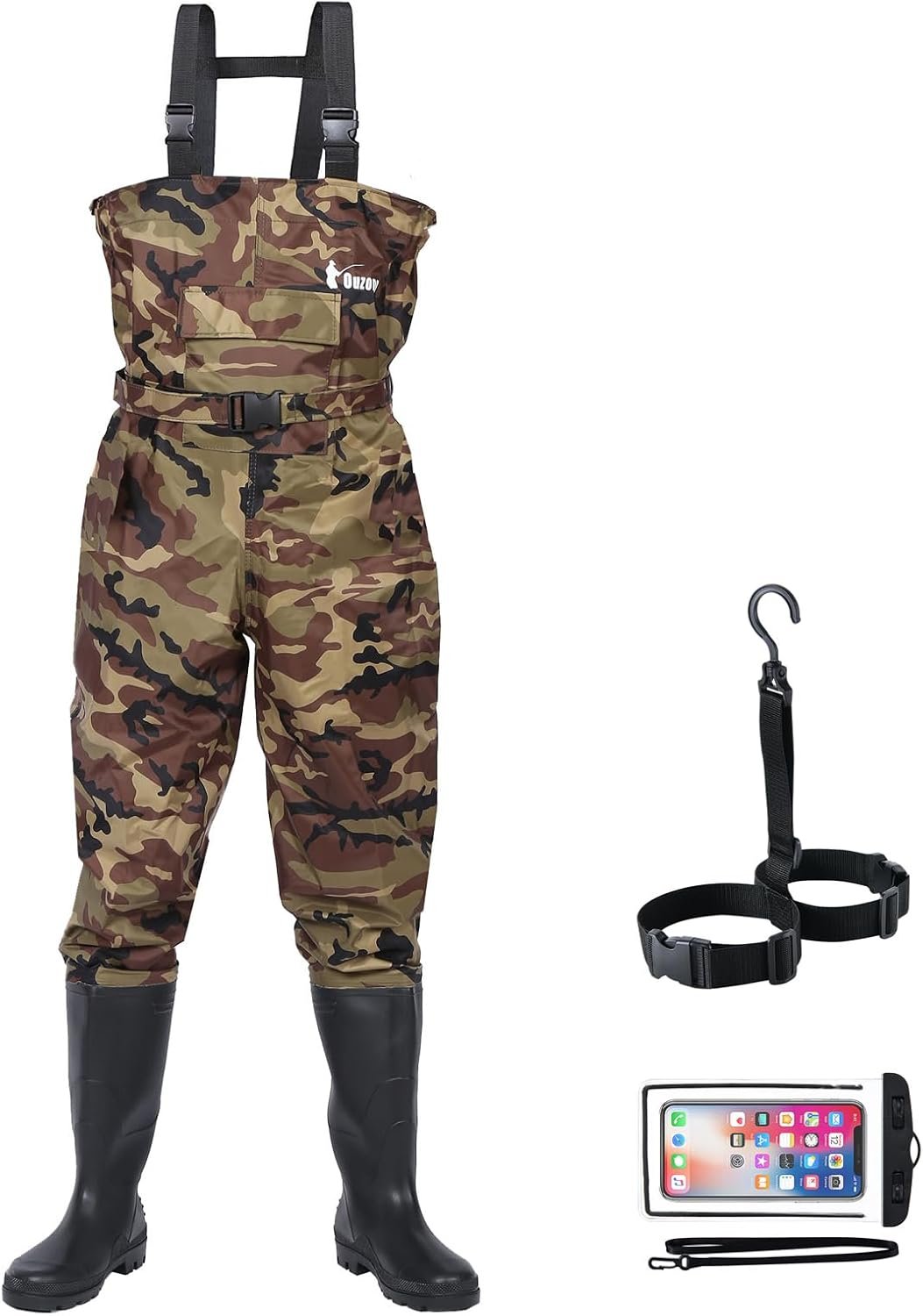wader con botas impermeable para pesca y caza de nailon 2-Ply/PVC 9-13 - Imagen 7
