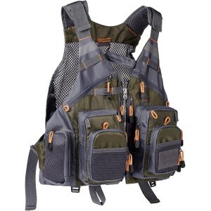 BASSDASH Chaleco de pesca ajustable para hombres y mujeres, para pesca con mosca y actividades al aire libre