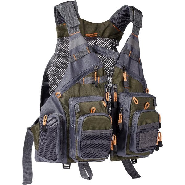 BASSDASH Chaleco de pesca ajustable para hombres y mujeres, para pesca con mosca y actividades al aire libre