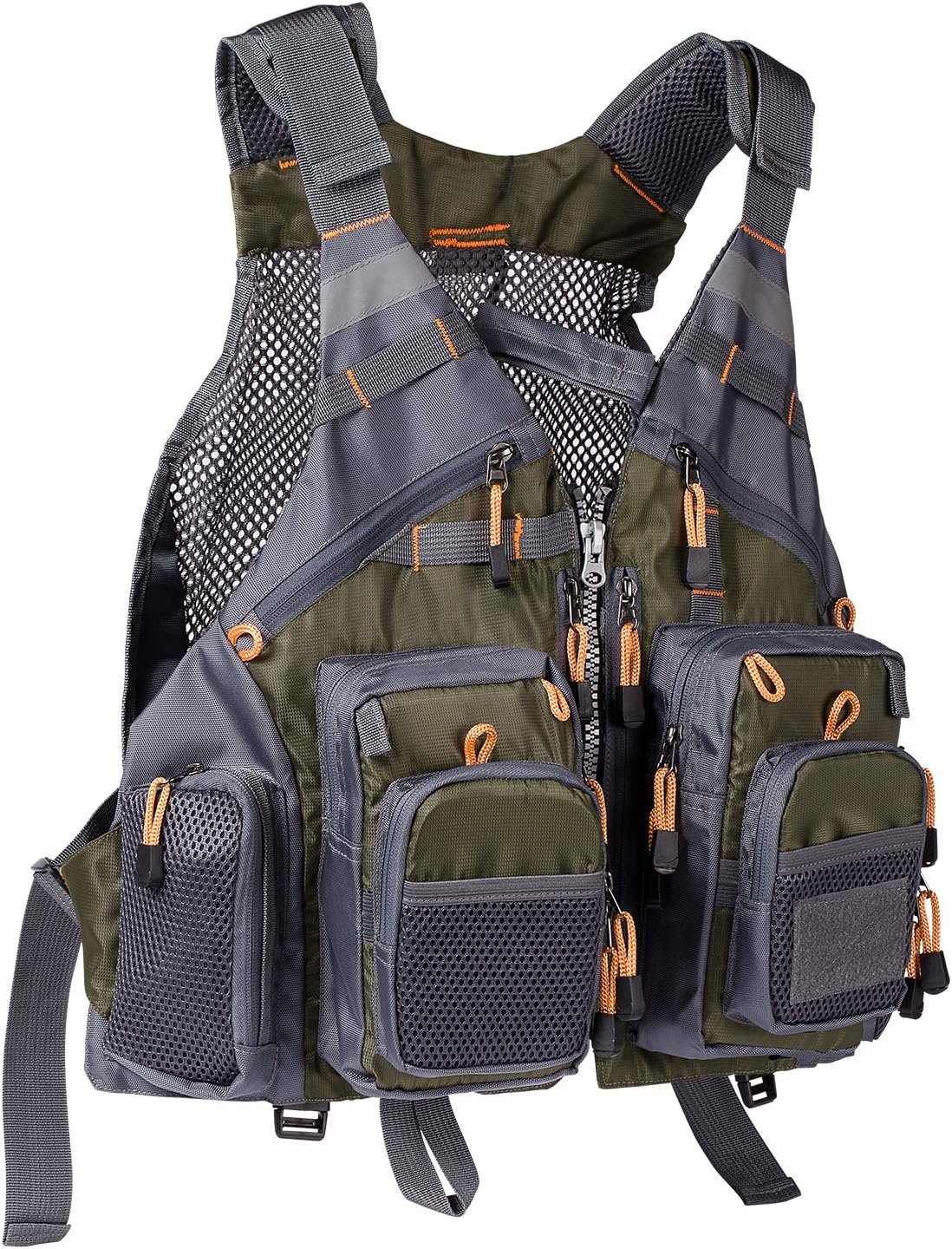 BASSDASH Chaleco de pesca ajustable para hombres y mujeres, para pesca con mosca y actividades al aire libre