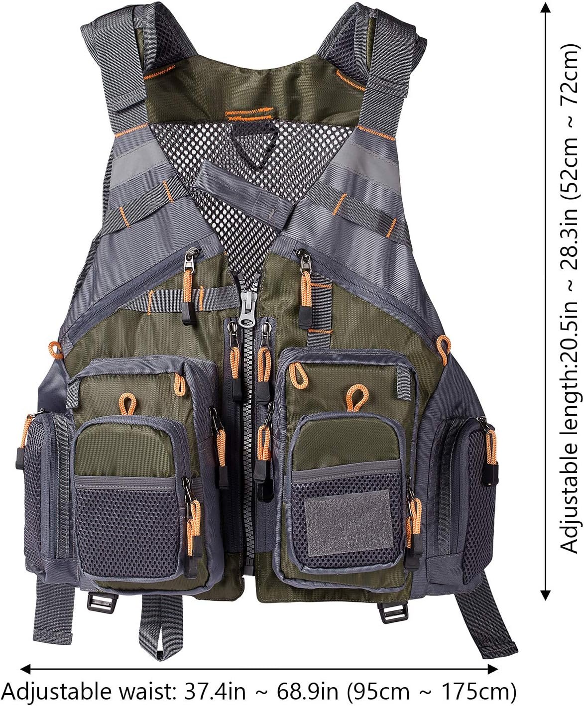 BASSDASH Chaleco de pesca ajustable para hombres y mujeres, para pesca con mosca y actividades al aire libre - Imagen 2