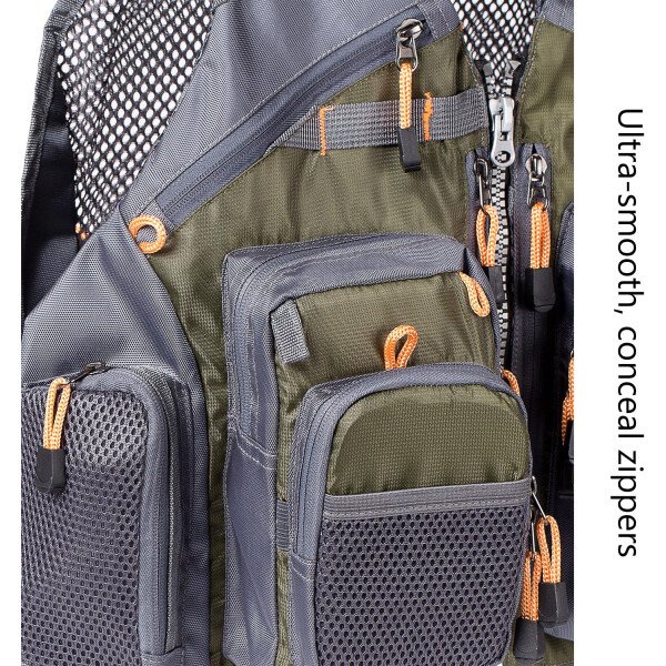 BASSDASH Chaleco de pesca ajustable para hombres y mujeres, para pesca con mosca y actividades al aire libre - Imagen 7